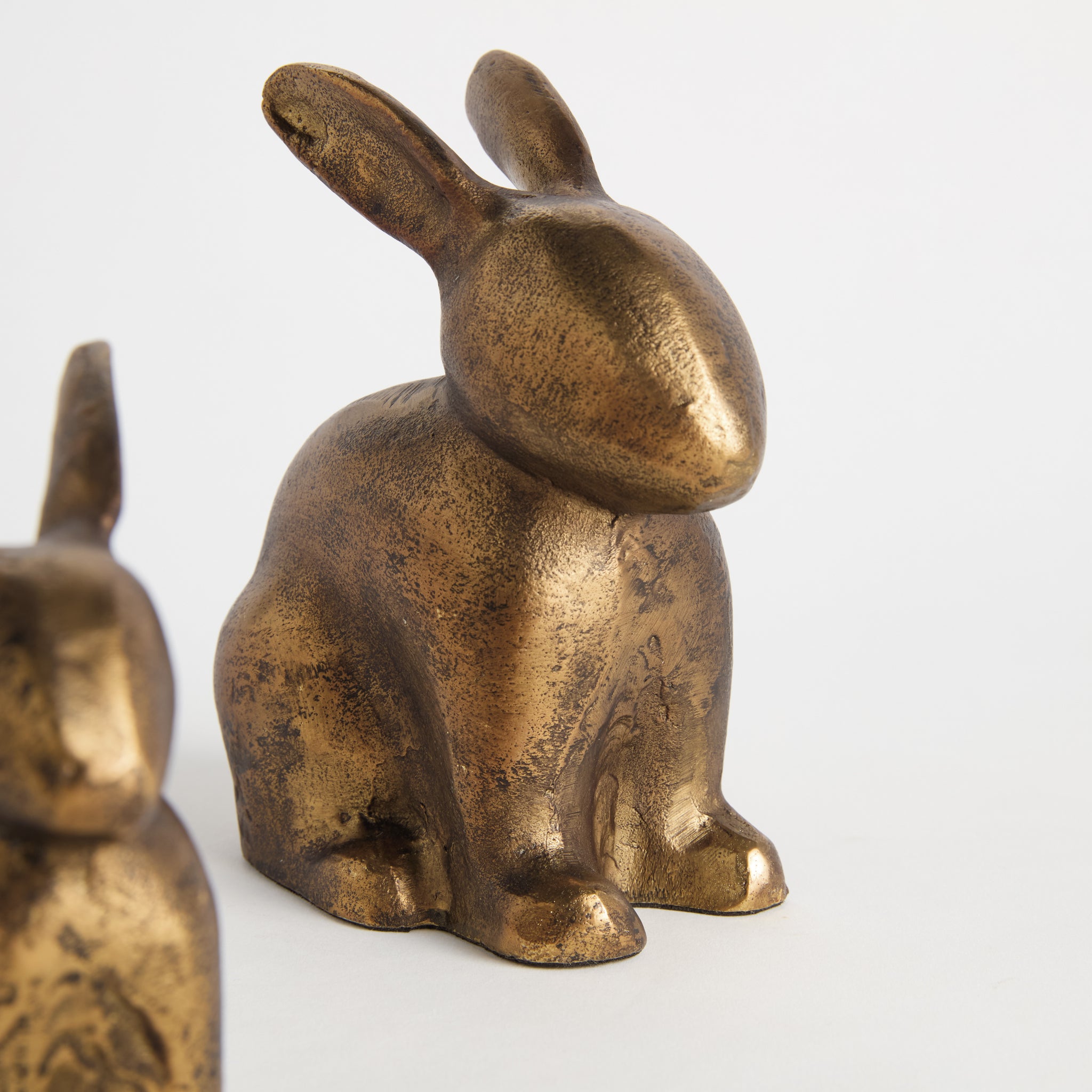 Duo Sitting Rabbit Sculpture, Set of 2