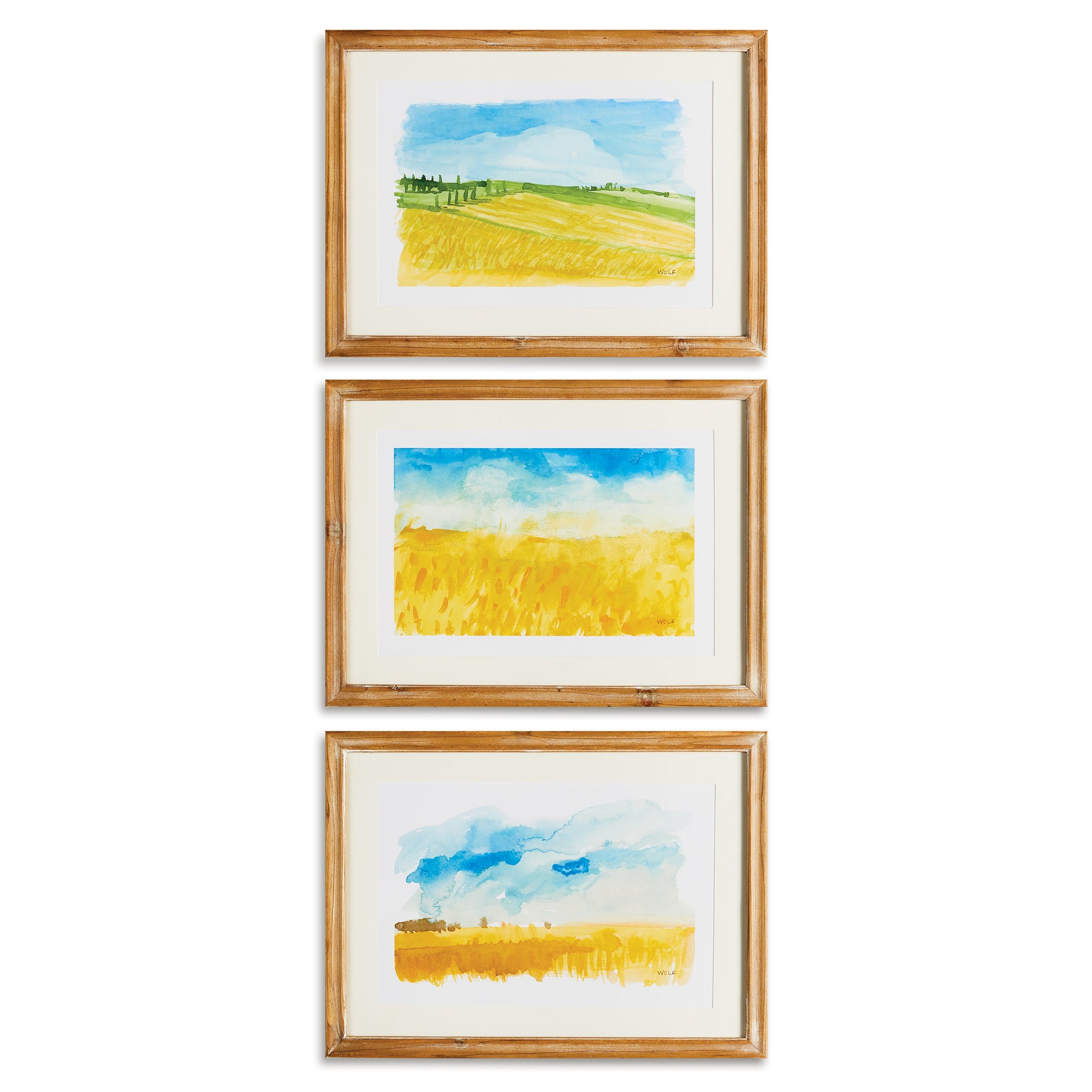 Countryside Landscape Prints, Set of 3