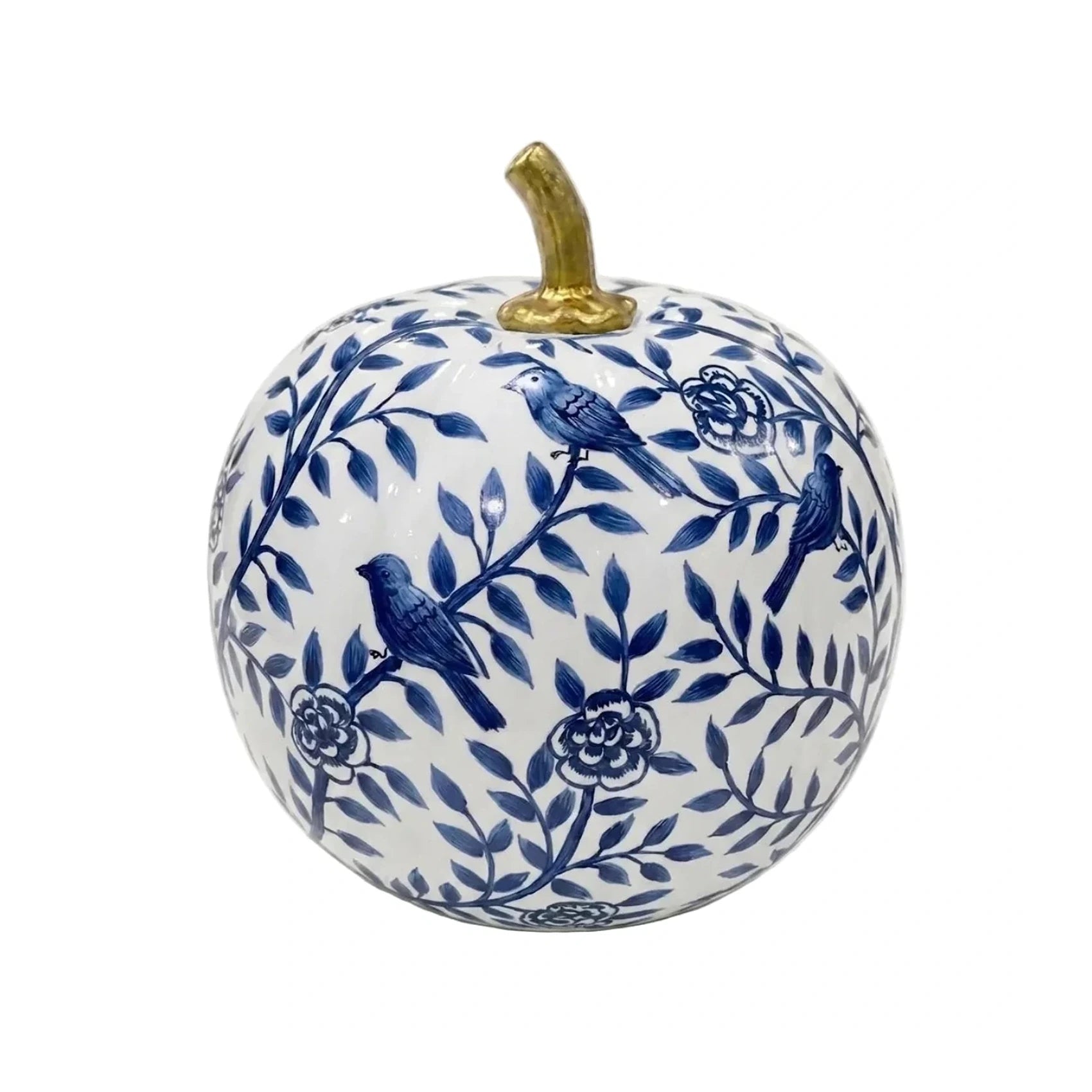 Navy Bird & Vine Pumpkin