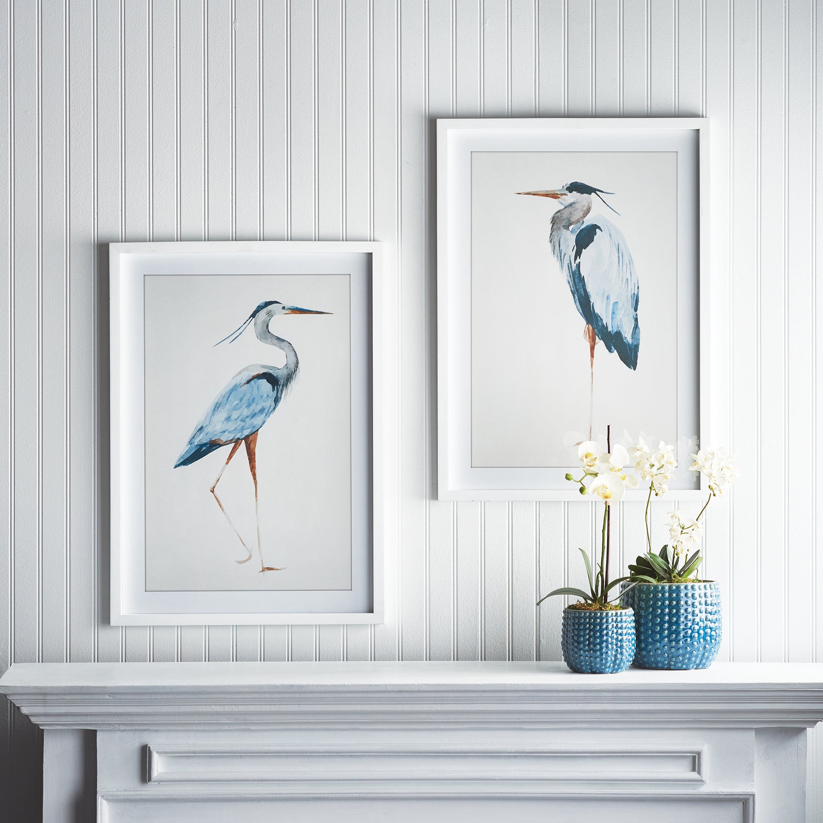 Azura Blue Heron Prints Set of 2