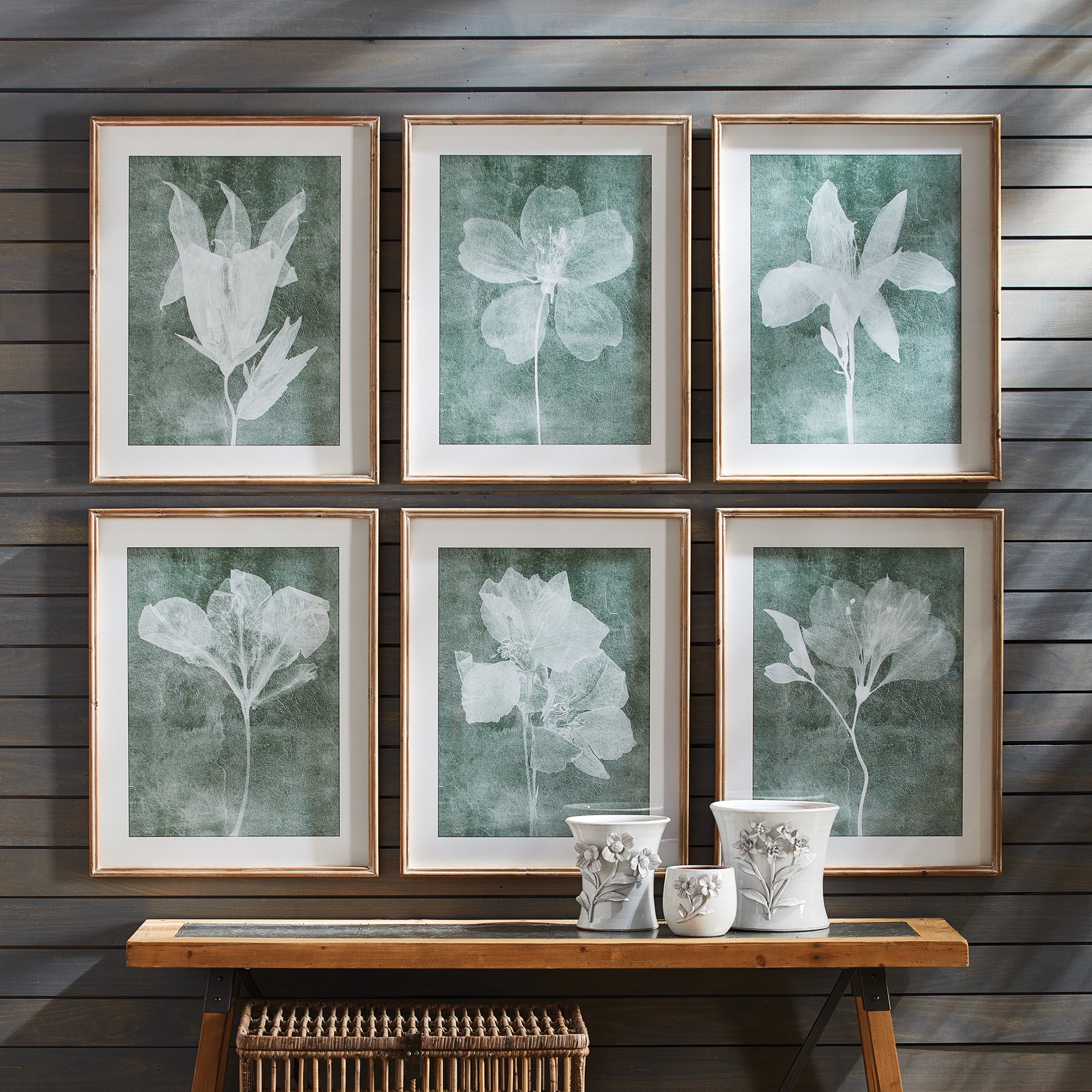 Transparent Floral Prints, Set of 6