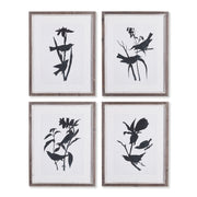 Black Birds Silhouette Prints, Set of 4