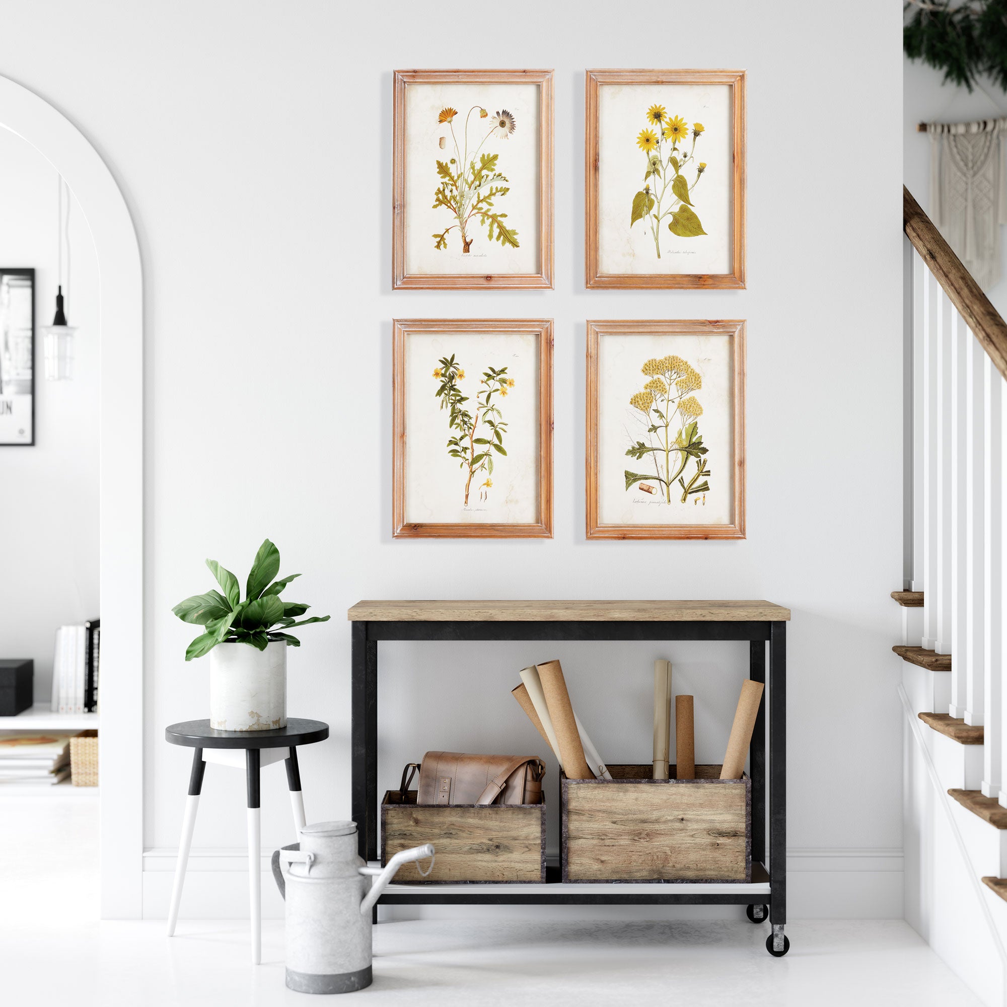 Gold Wildflower Study, Set of 4