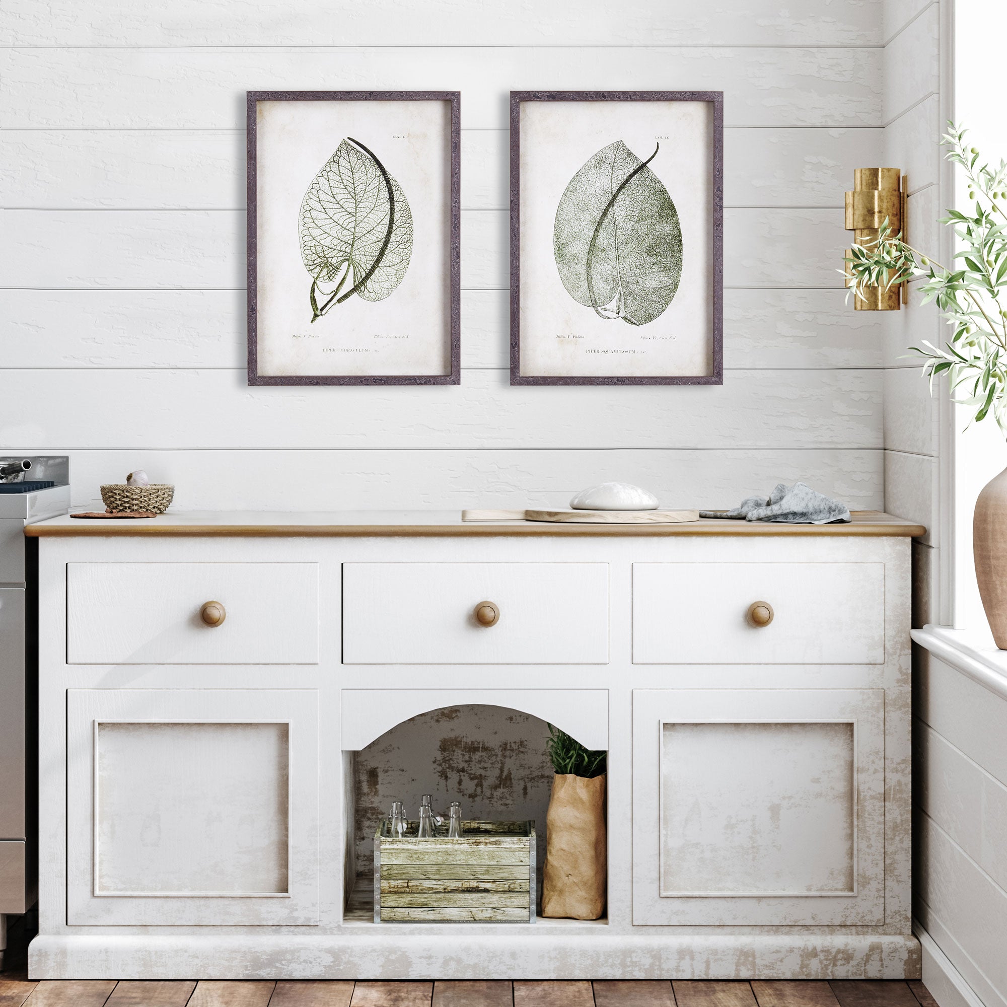 Botanical Leaf Study, Set of 2
