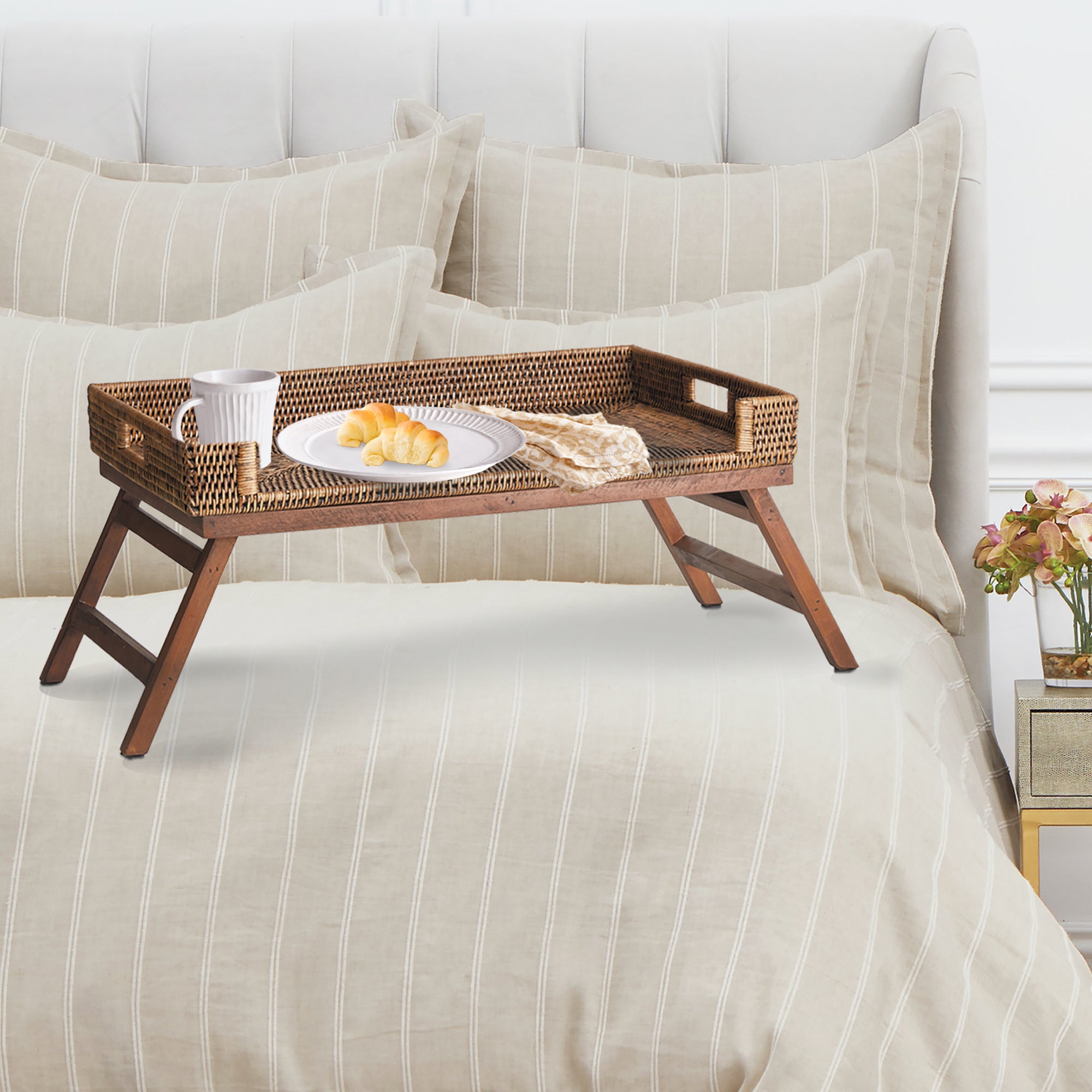 Zoe Rattan Lap Tray Table