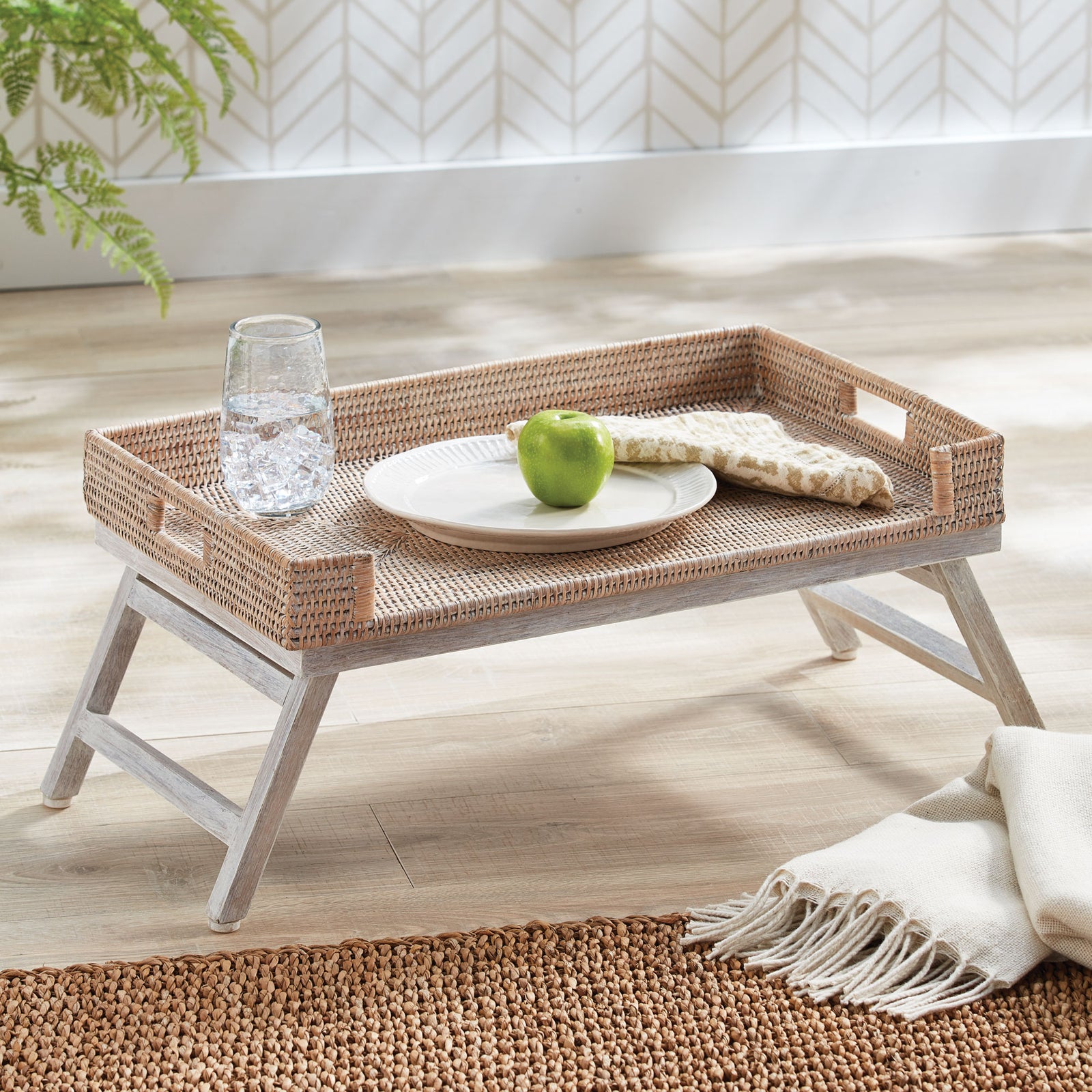 Zoe Rattan Lap Tray Table