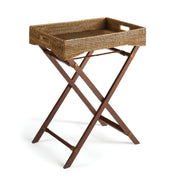 Zoe Rattan Butler Tray Table, Warm Brown