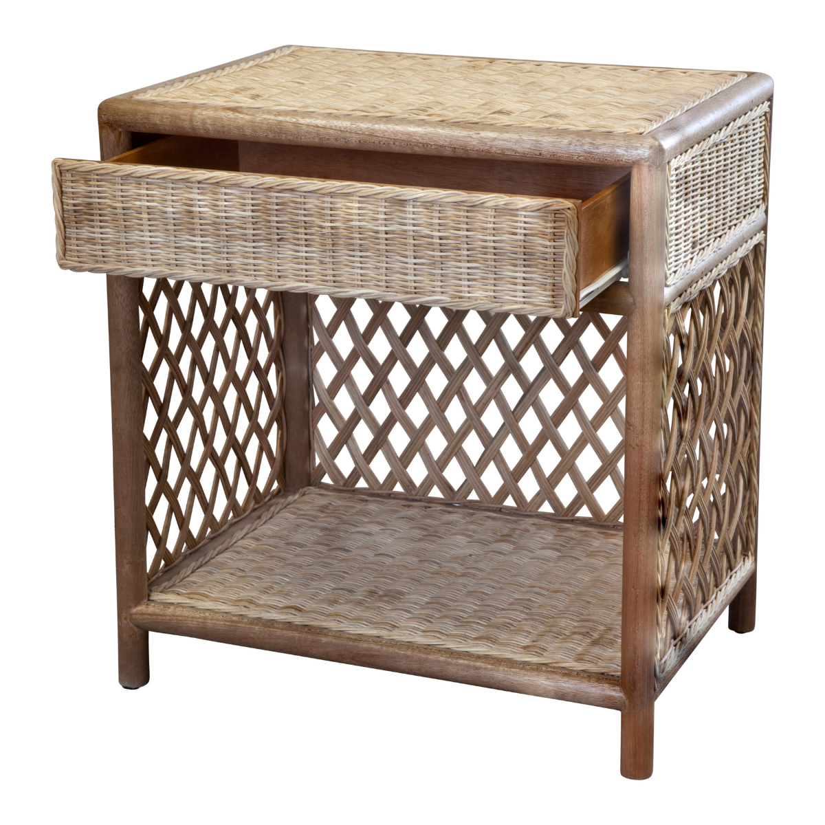 Coastal Lattice Bedside Table
