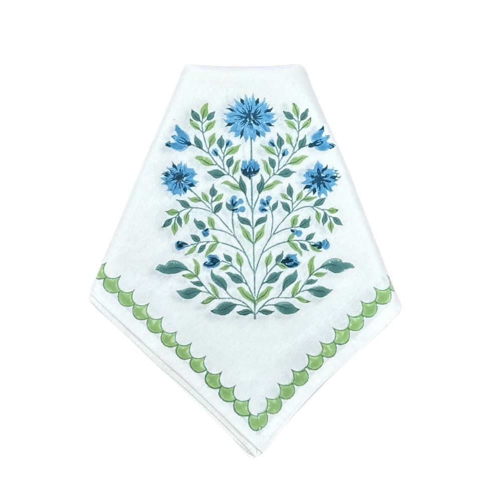 Motif Flower Napkin - Blue (Set of 4)