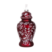 Pearlized Red Floral & Vine Jar Ornament