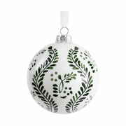 Green Vertical Leaf Ball Ornament