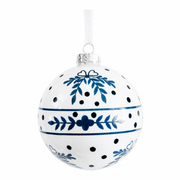 Blue Greenery Ball Ornament