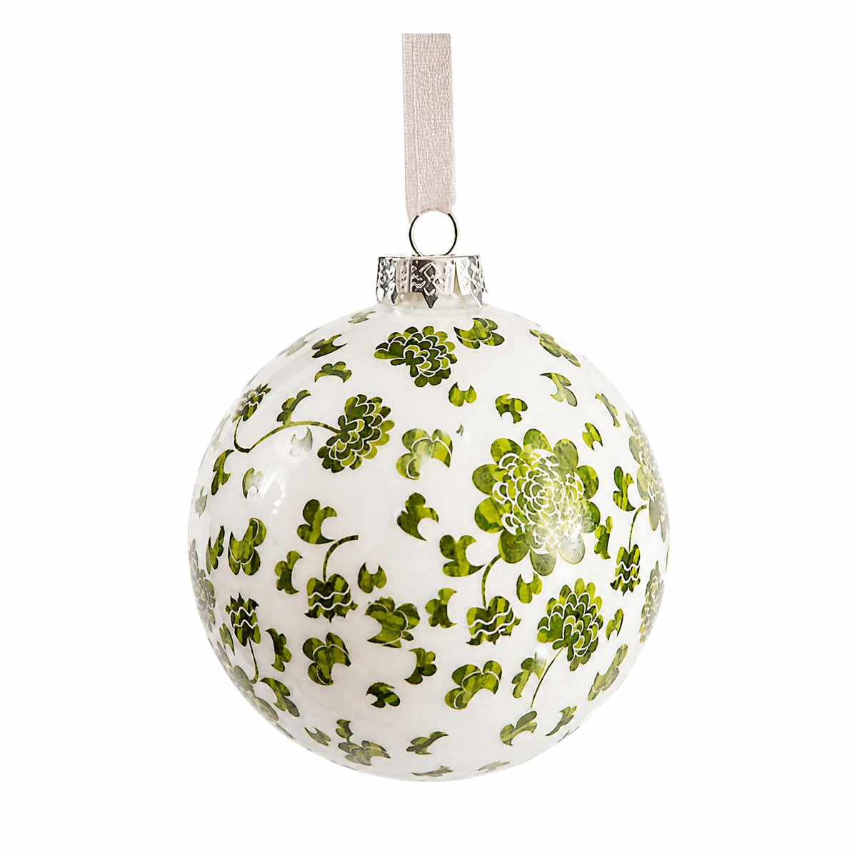 Green Floral Ball Ornament