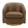 Charice Leather Swivel Chair Tan