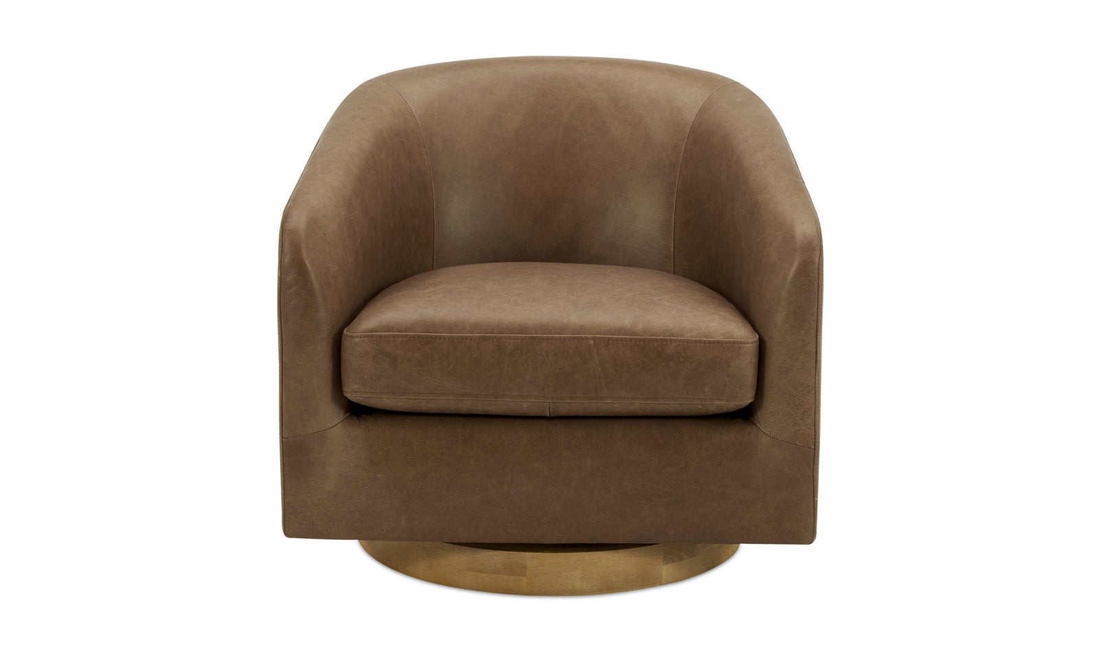 Charice Leather Swivel Chair Tan