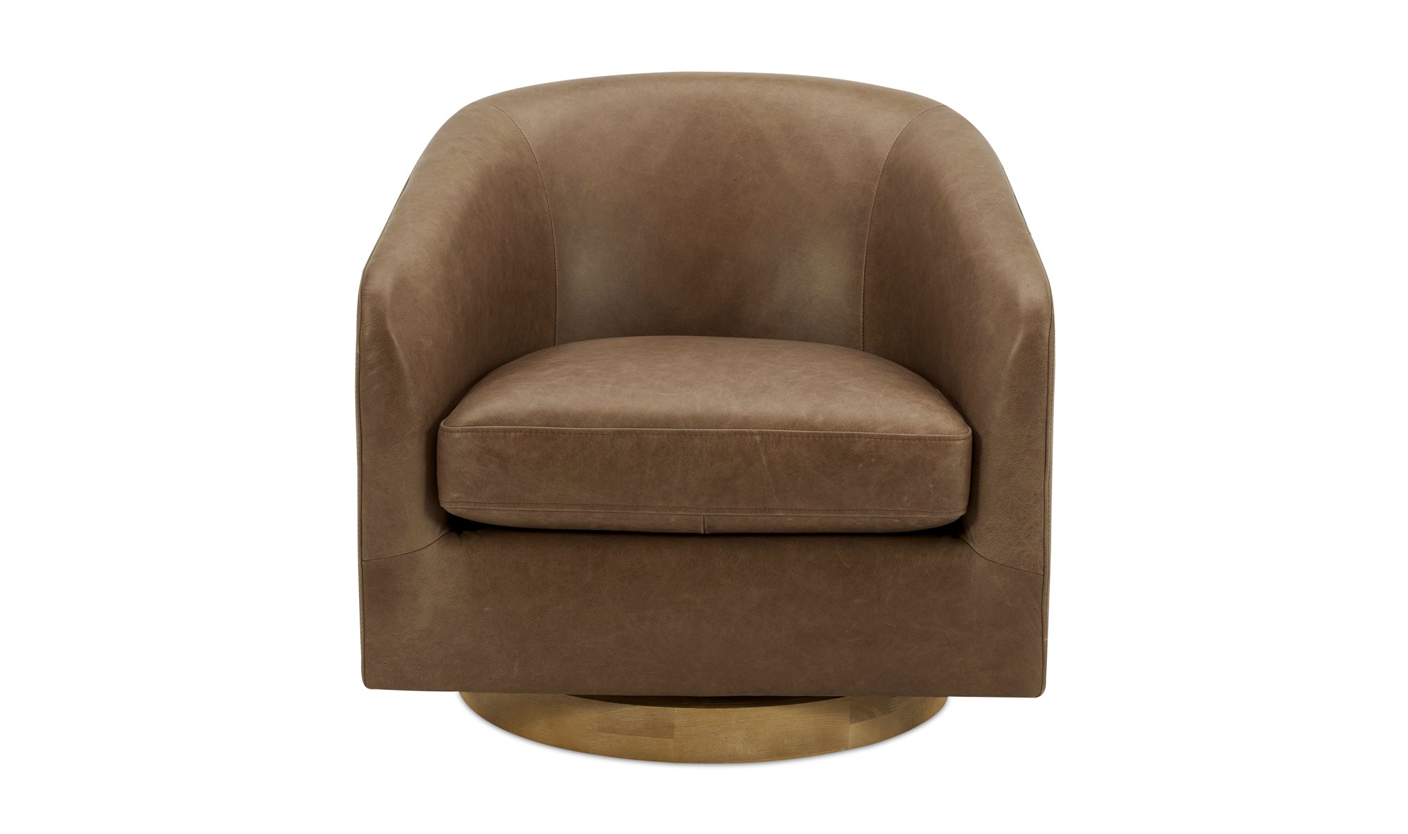 Charice Leather Swivel Chair Tan