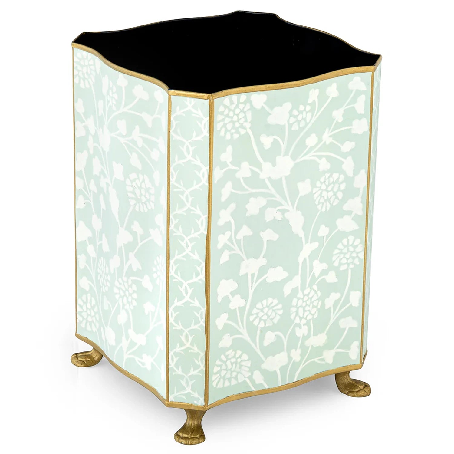 Pale Green Spring Floral Wastepaper Basket & Tissue (3 Options)