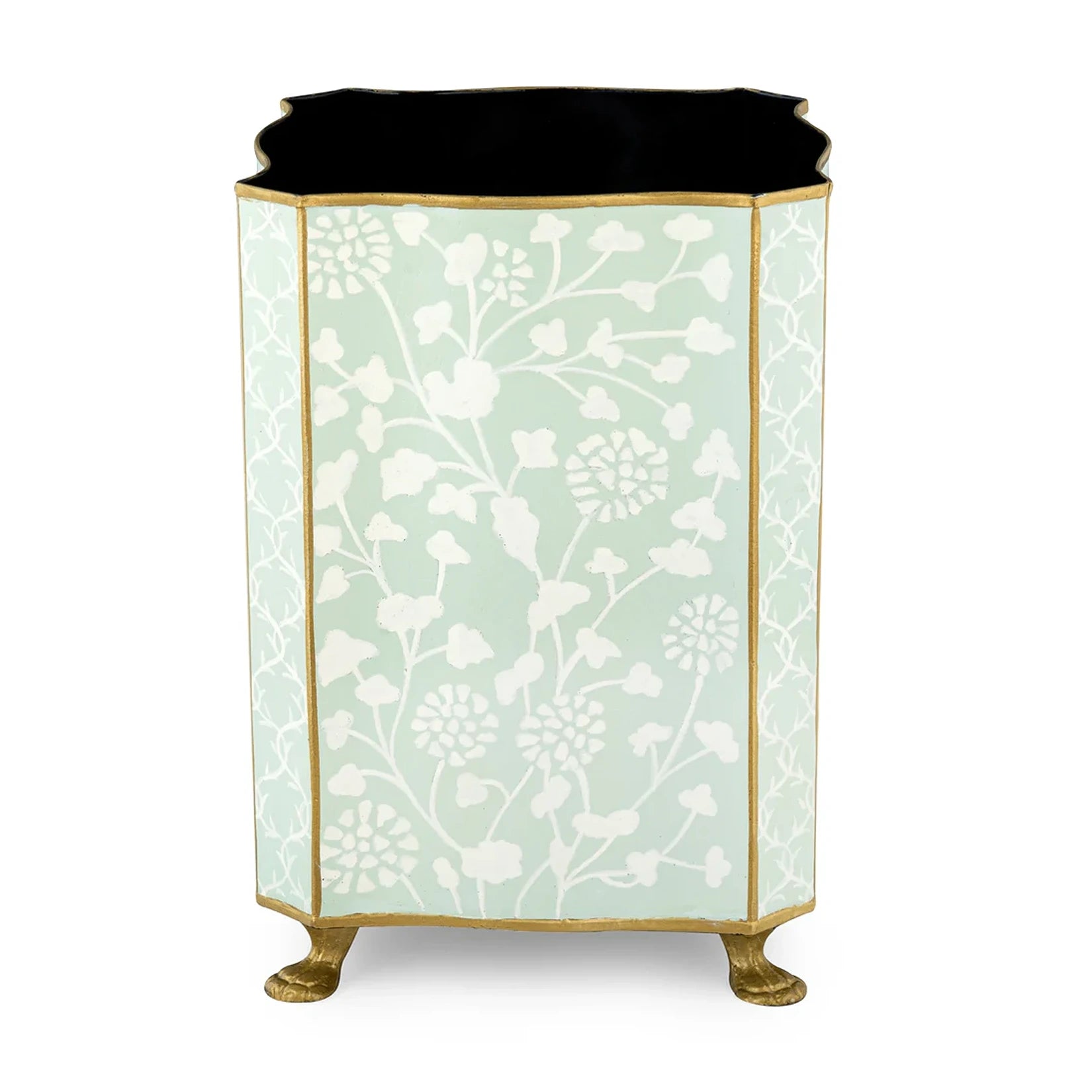 Pale Green Spring Floral Wastepaper Basket & Tissue (3 Options)