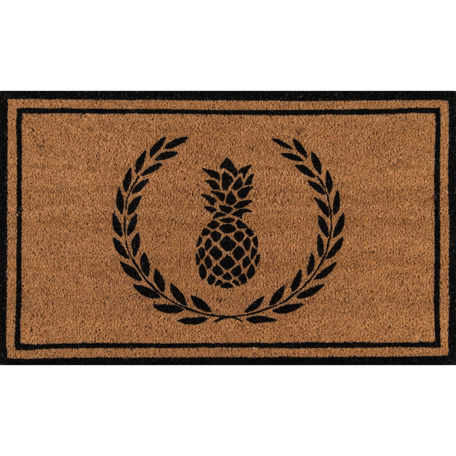 Erin Gates by Momeni Park Pineapple Black Hand Woven Natural Coir Doormat 1'6" X 2'6"