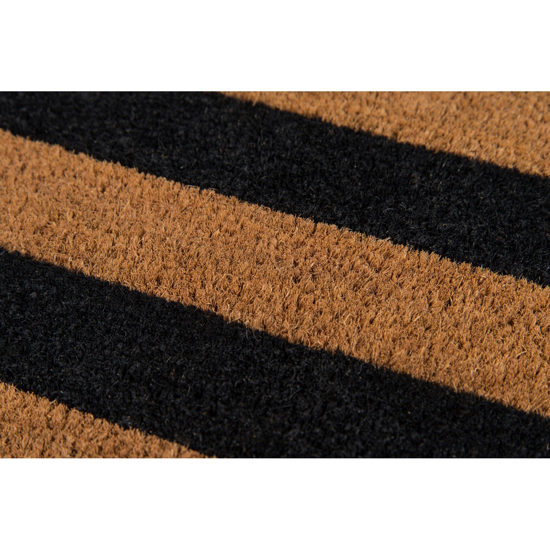 Erin Gates by Momeni Park Stripe Black Hand Woven Natural Coir Doormat 1'6" X 2'6"