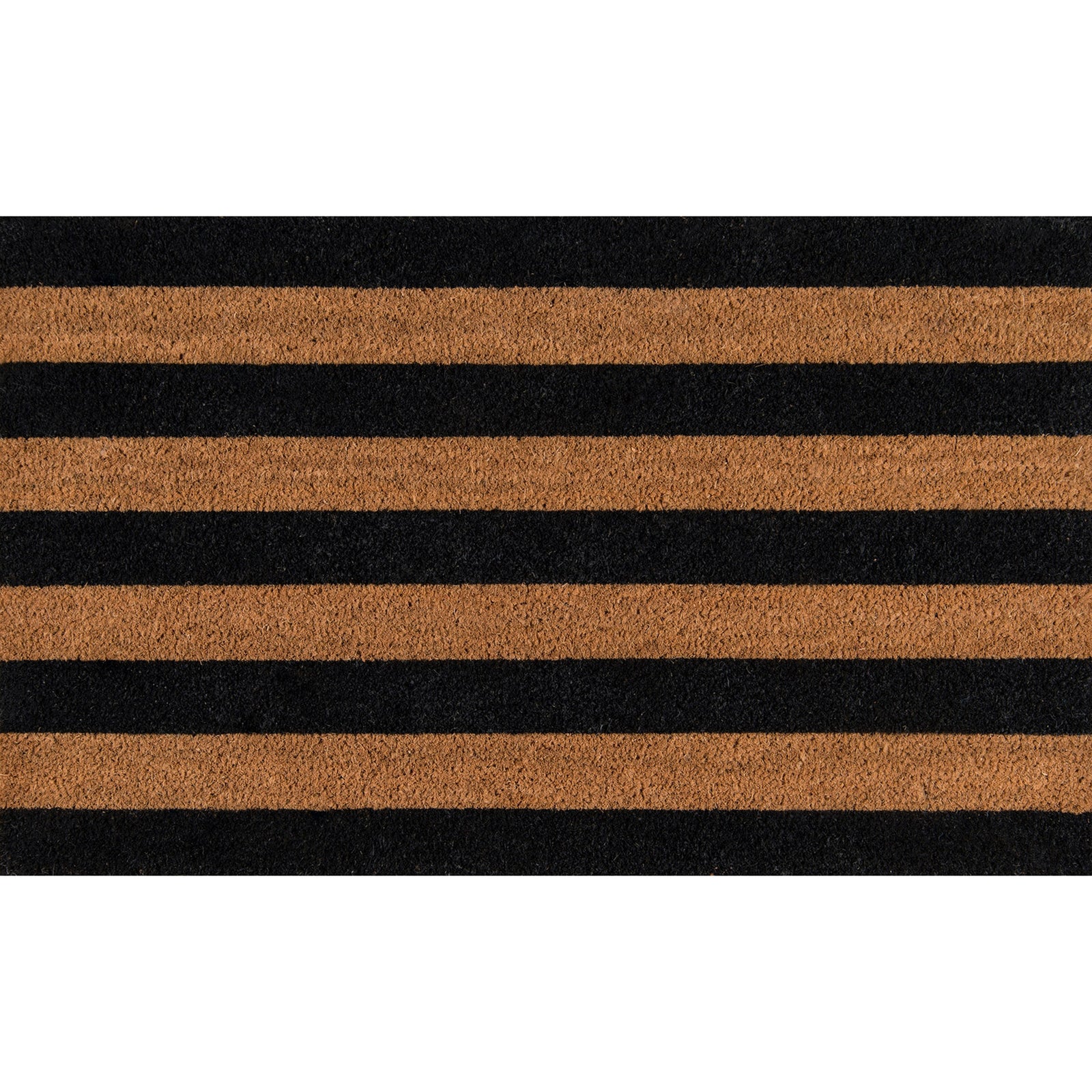 Erin Gates by Momeni Park Stripe Black Hand Woven Natural Coir Doormat 1'6" X 2'6"