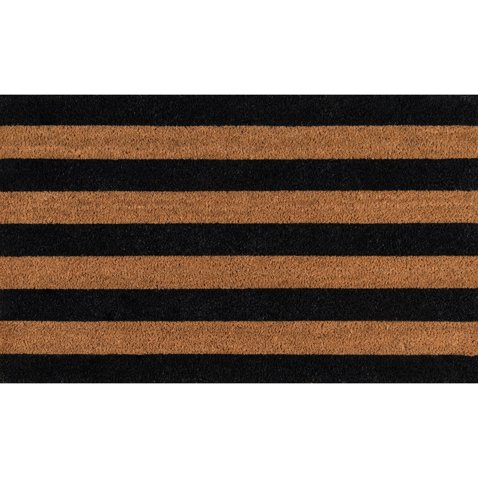 Erin Gates by Momeni Park Stripe Black Hand Woven Natural Coir Doormat 1'6" X 2'6"