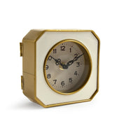 Ivory and Gold Metal Table Clock