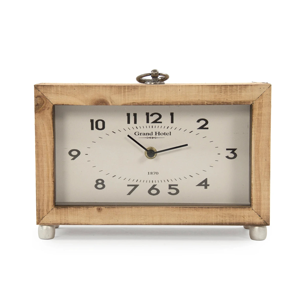 Grand Hotel Wood Frame Table Clock
