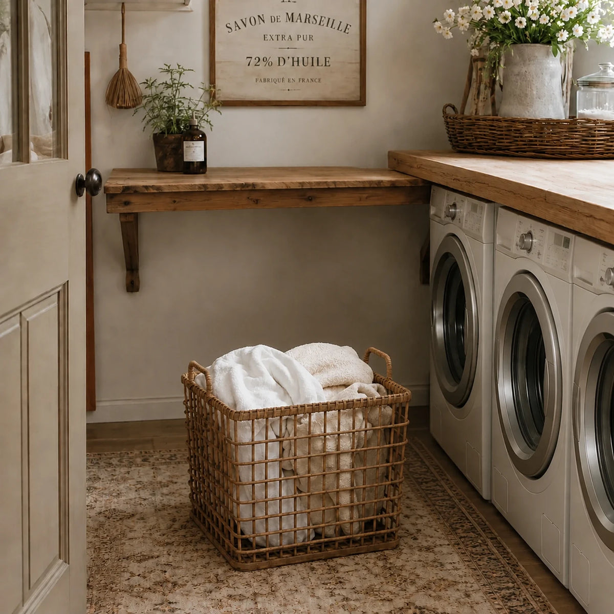 Synthetic Rattan Storage Basket