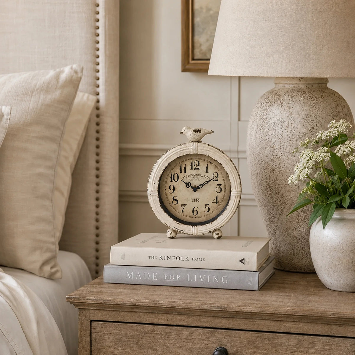 Marguerite Bird Table Clock