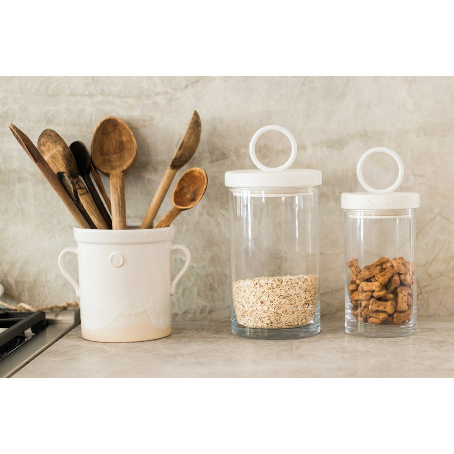 White Handthrown Crock, Small