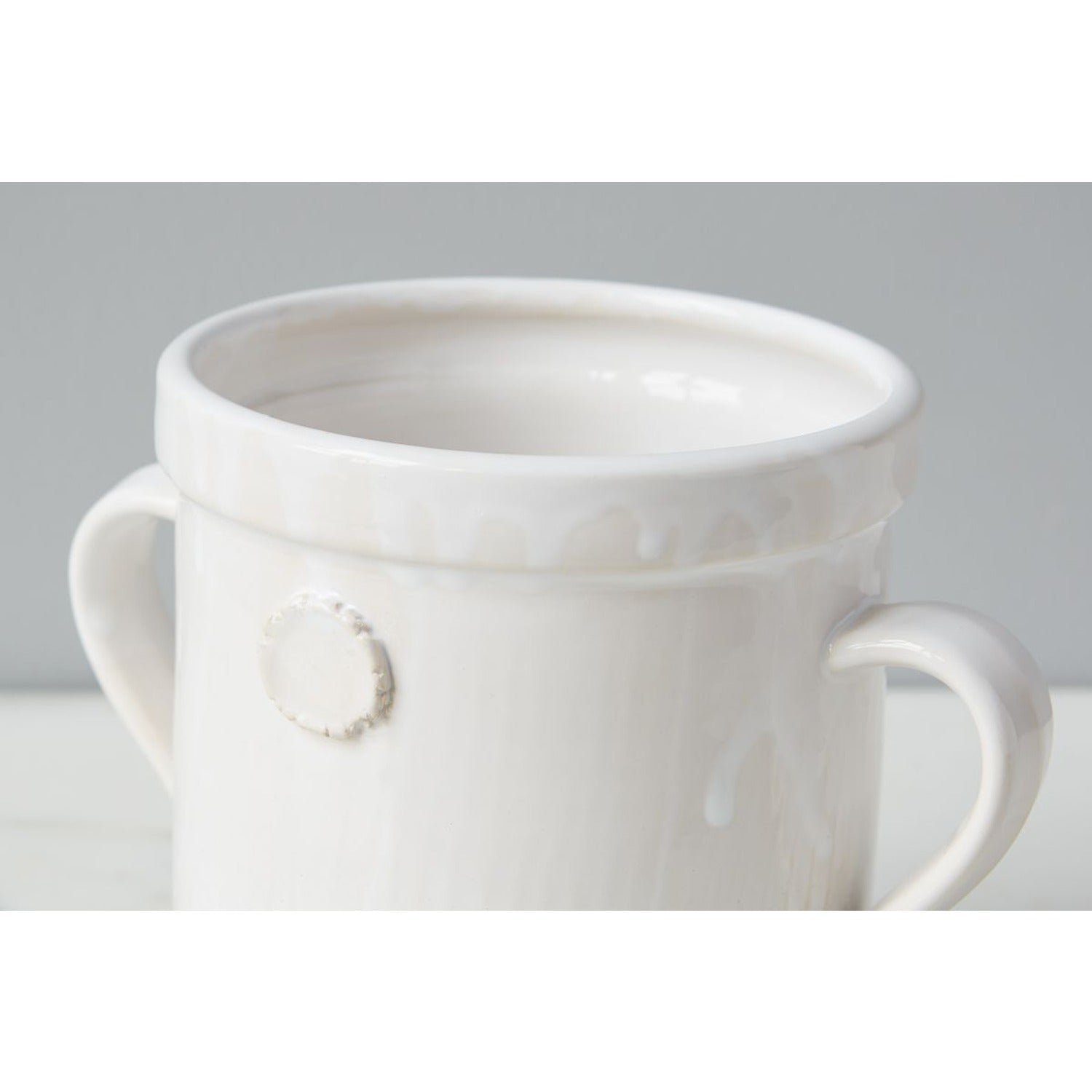 White Handthrown Crock, Small