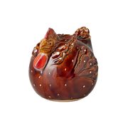 Ceramic Country French Hen, Medium, Brown