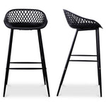 Aurelia Outdoor Barstool - Black Set Of Two