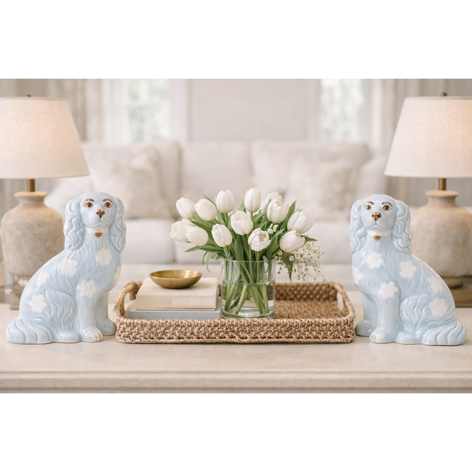 Pale Blue Staffordshire Dogs