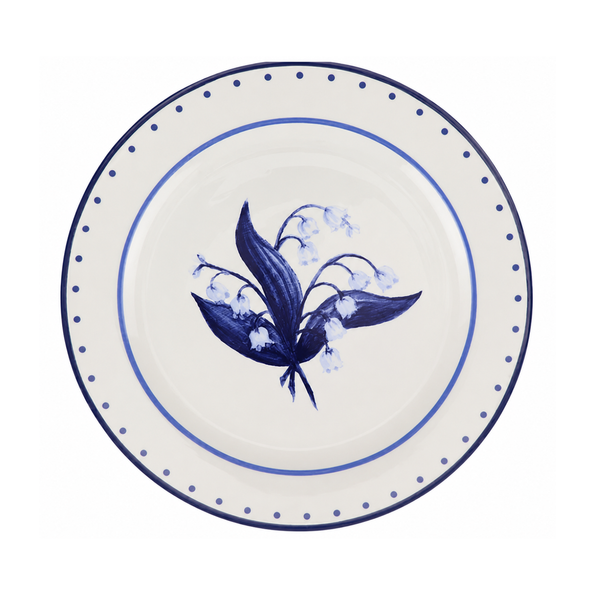 Lily of the Valley Blue and White Dinner Plate