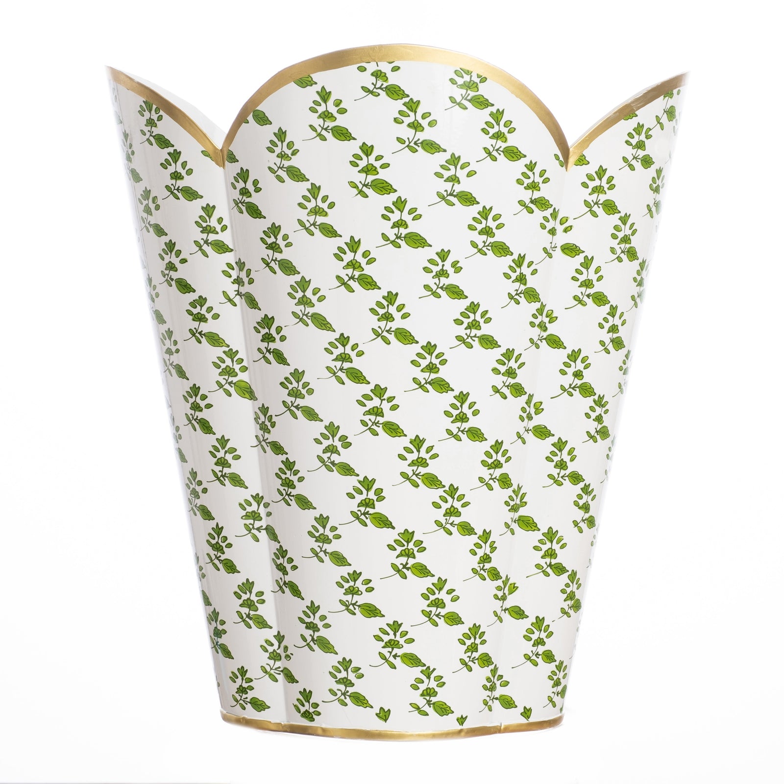 Green Blossom Wastepaper Basket & Tissue