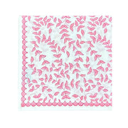 Pink Leaves - Napkin with scalloped border (Set of 4)