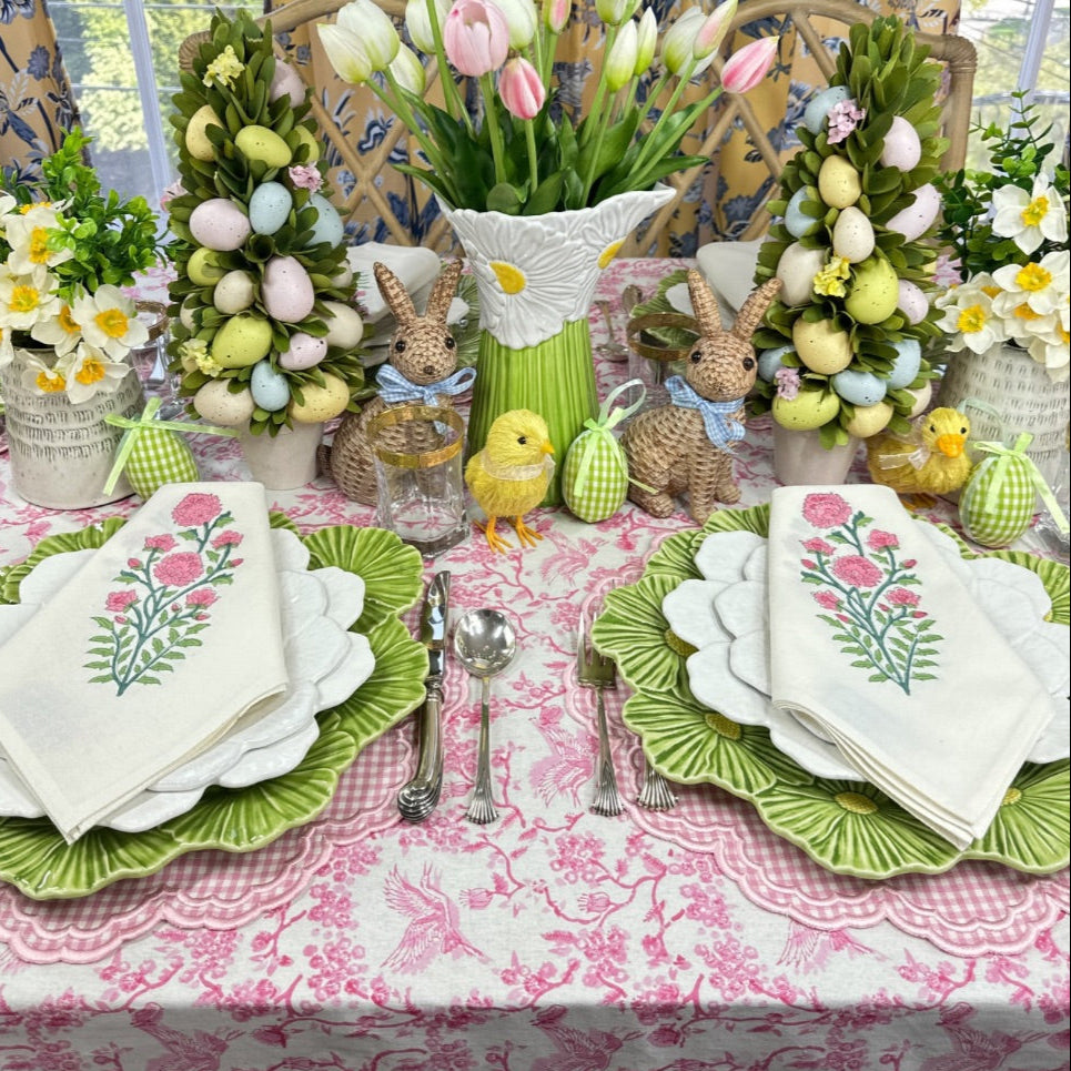 Pink Toile de Jouy Birds - Tablecloth