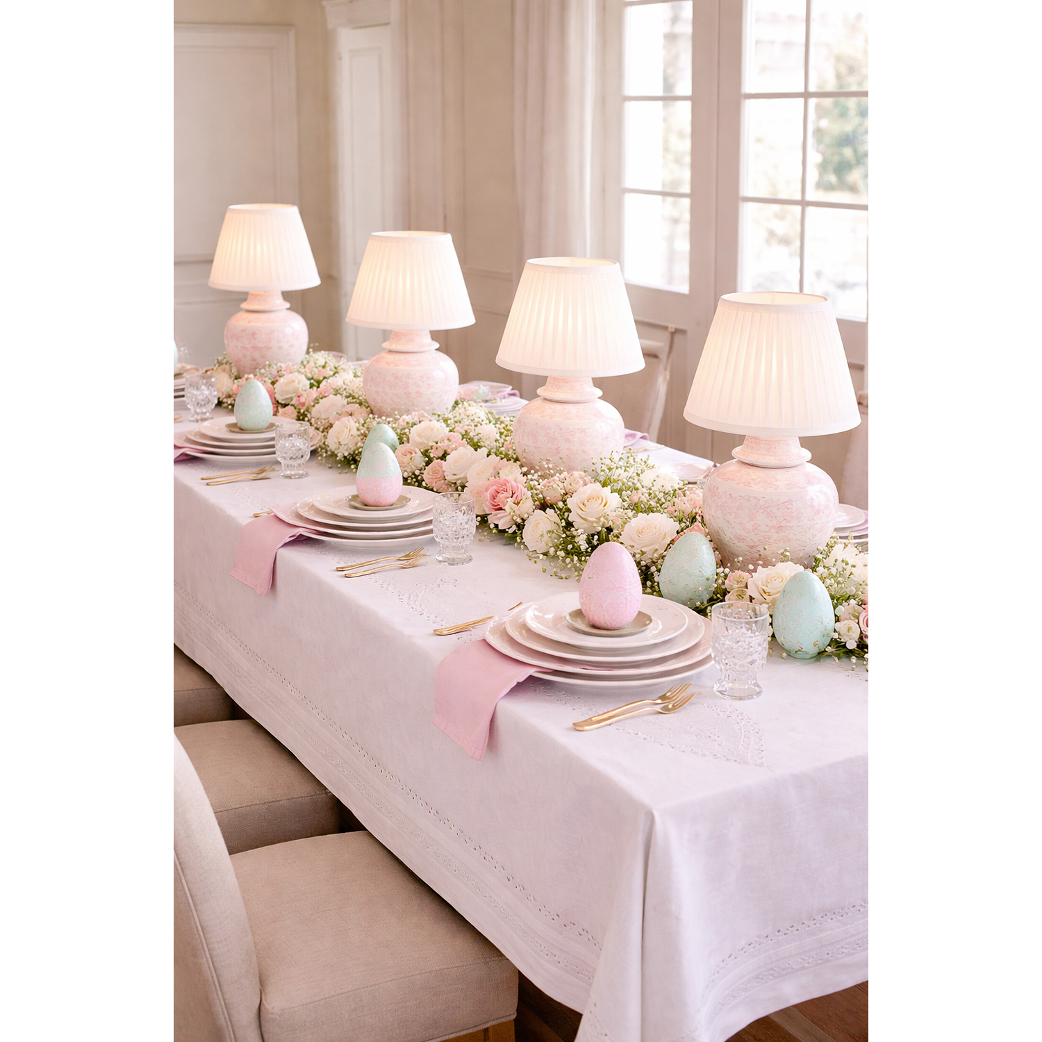 Pink Porcelain Rechargeable Lamp