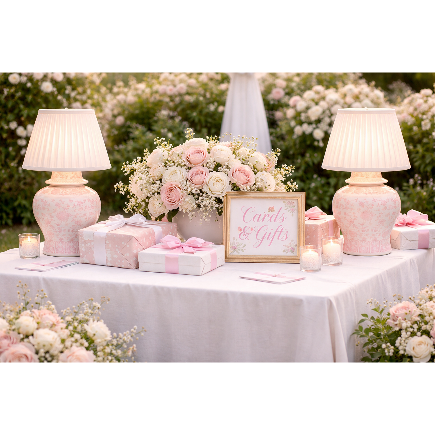 Pink Porcelain Rechargeable Lamp