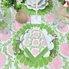 Pink and Green, Flowers & Vines - Napkin (Set of 4)