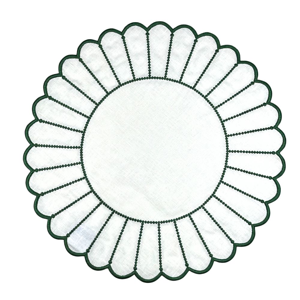 Studio Collection: Pippa Placemat - White/Dark Green (Set of 4)