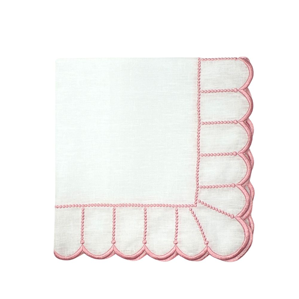 Studio Collection: Pippa Napkin - White/Pink (Set of 4)