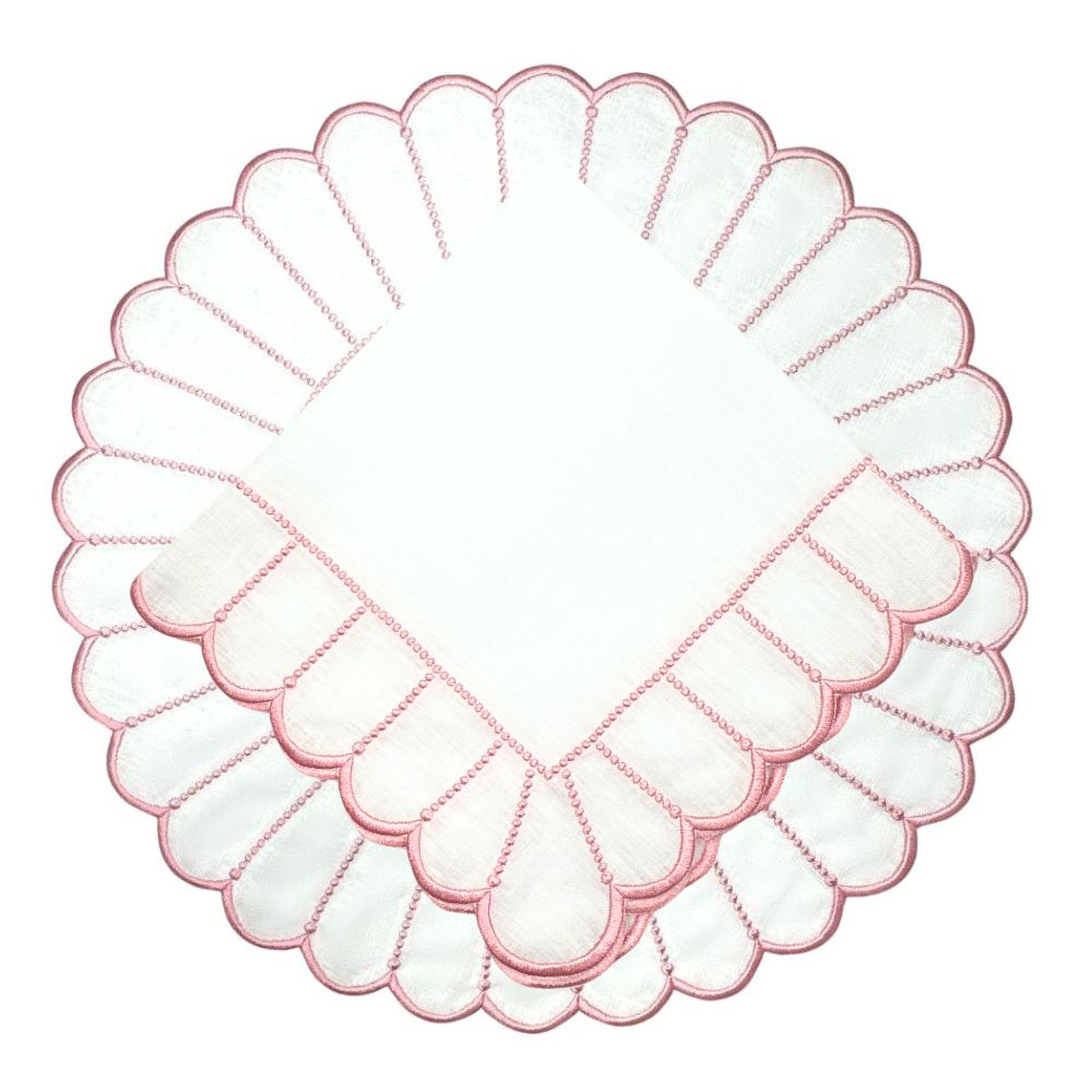 Studio Collection: Pippa Napkin - White/Pink (Set of 4)