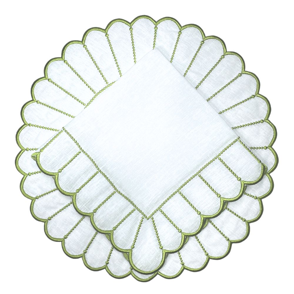 Studio Collection: Pippa Placemat - White/Green (Set of 4)