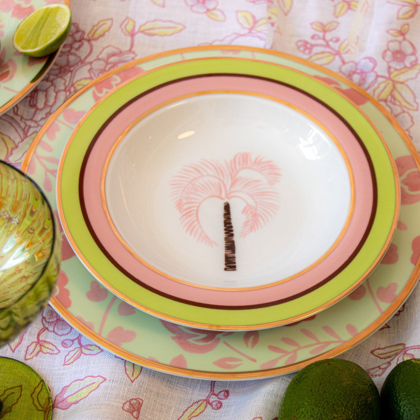 Pistachio & Lychee Palm Soup Bowl - Set of 4 (+1 Bonus Bowl)