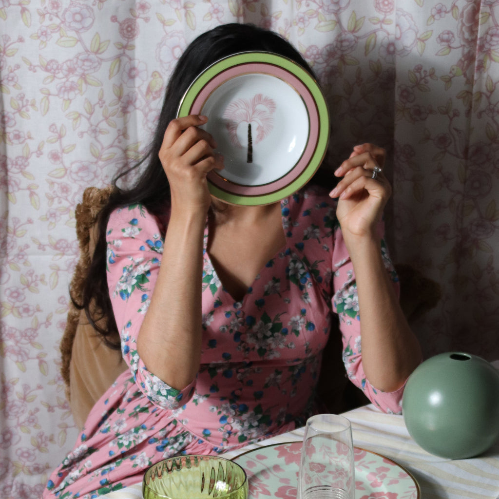 Pistachio & Lychee Palm Soup Bowl - Set of 4 (+1 Bonus Bowl)