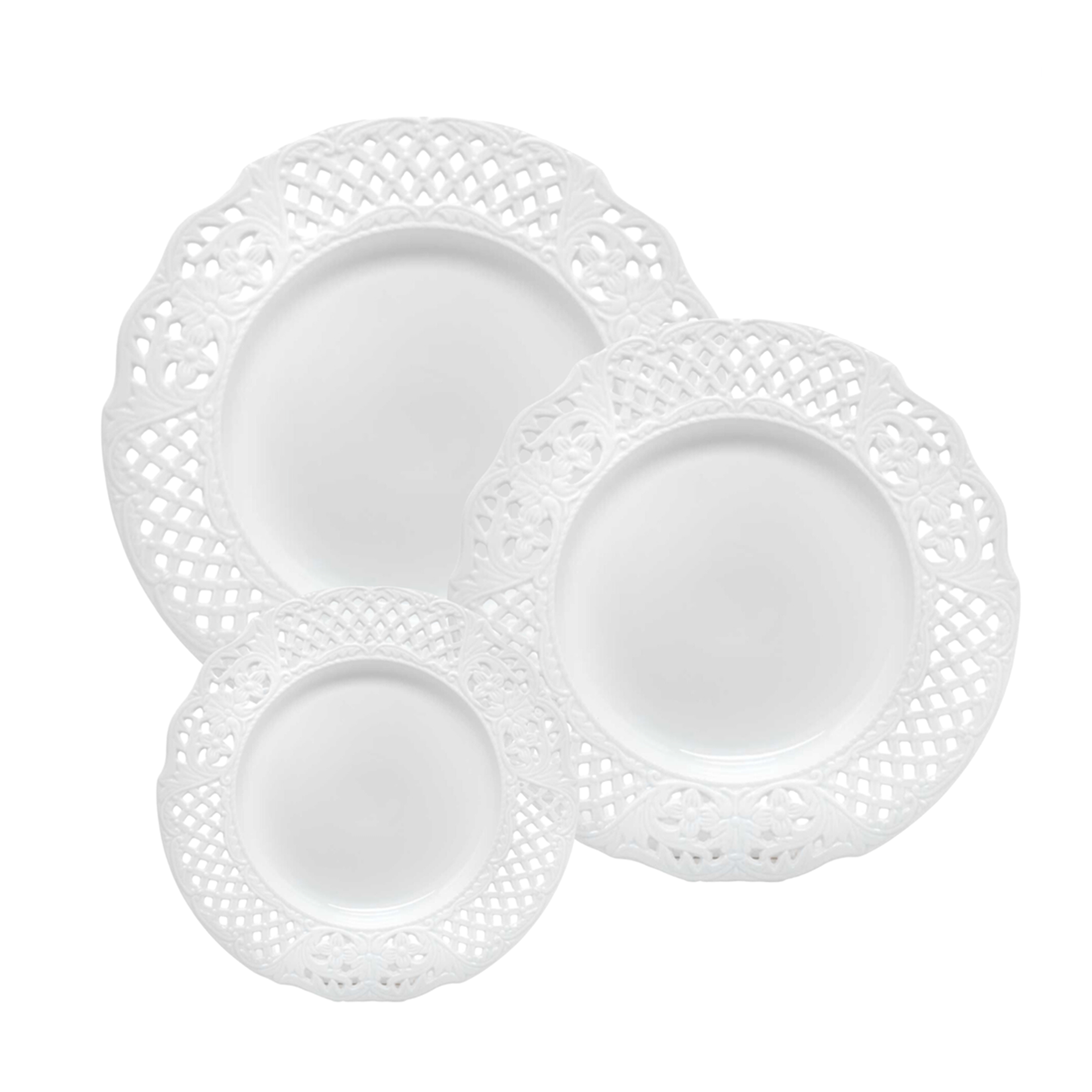 White Pierced Floral Dinnerware