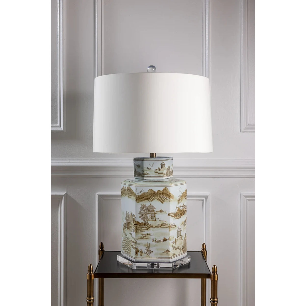 Canton Large Hex Lamp Brown